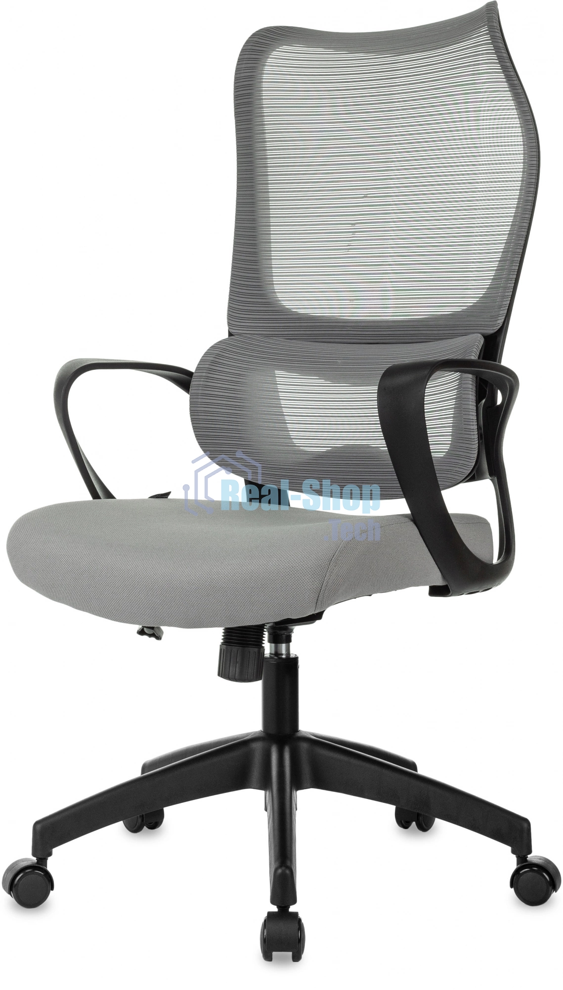 Кресло руководителя Бюрократ Sigma 2 серый, сетка/ткань, крестов. пластик