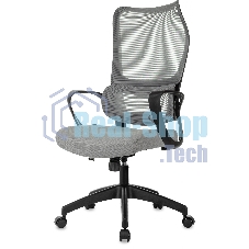 Кресло руководителя Бюрократ Sigma 2 серый, сетка/ткань, крестов. пластик