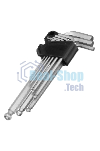 Набор ключей имбусовых Сибртех HEX, 1,5-10 мм, CrV, 9 шт., удлиненные, с шаром