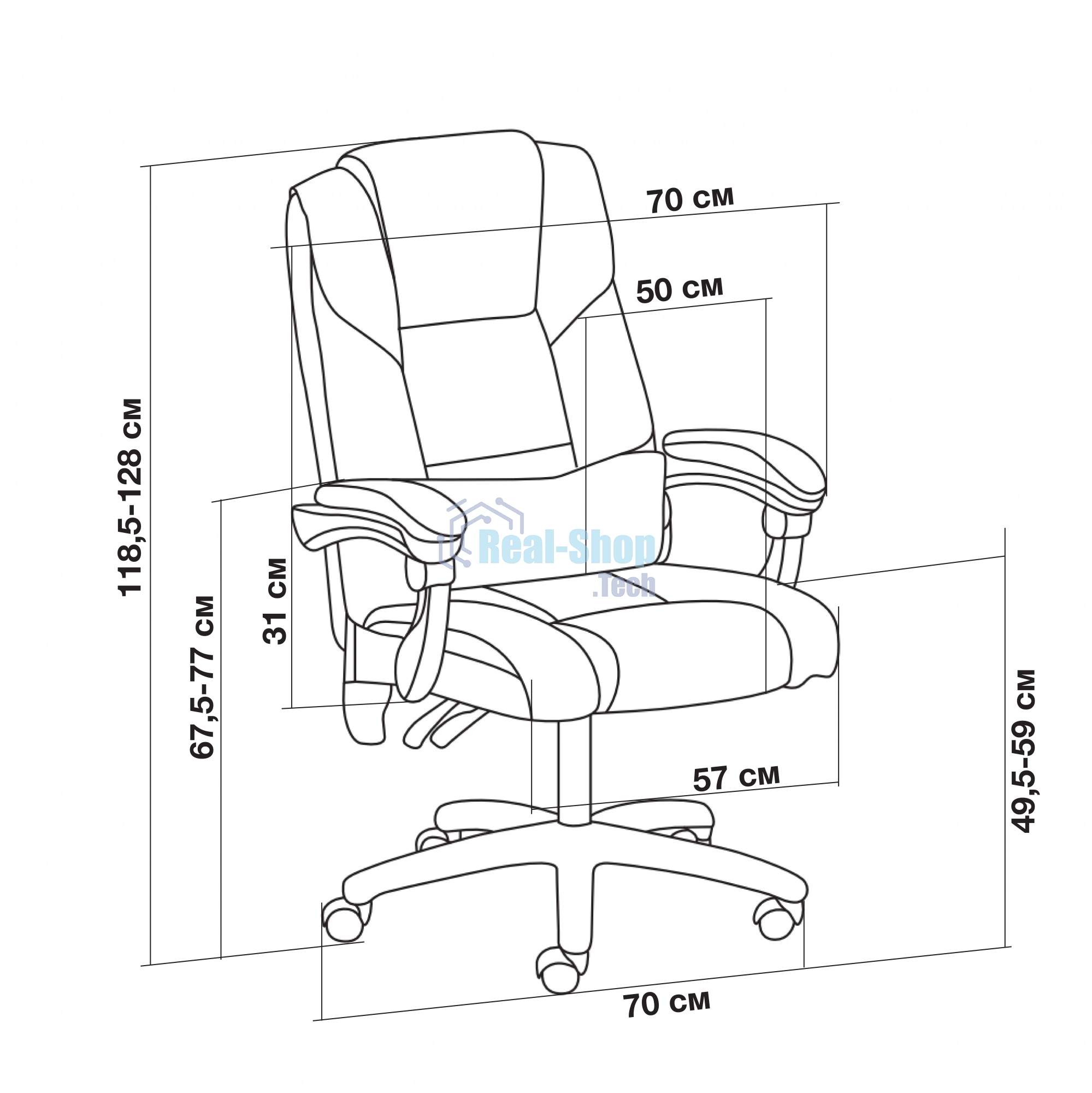 Кресло компьютерное Cactus CS-CHR-OC02M-WT белый, эко.кожа, крестов. сталь