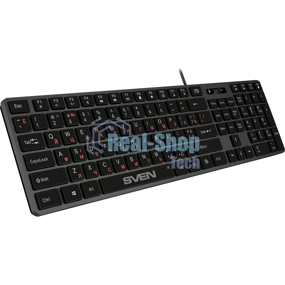 Клавиатура проводная SVEN KB-E5000 серый металлик (slim, 109 кл., USB)