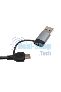 Кард-ридер Type-C/USB-A (3.1) Gembird FD2-MSD-3, 5в1: 2xUSB 2.0, USB3.1, SD/TF, кабель 10 см, алюминий