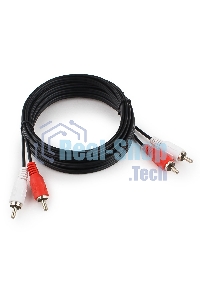 Кабель аудио Cablexpert CCA-2R2R-3M-N, 2xRCA/2xRCA, 3м, черный, пакет