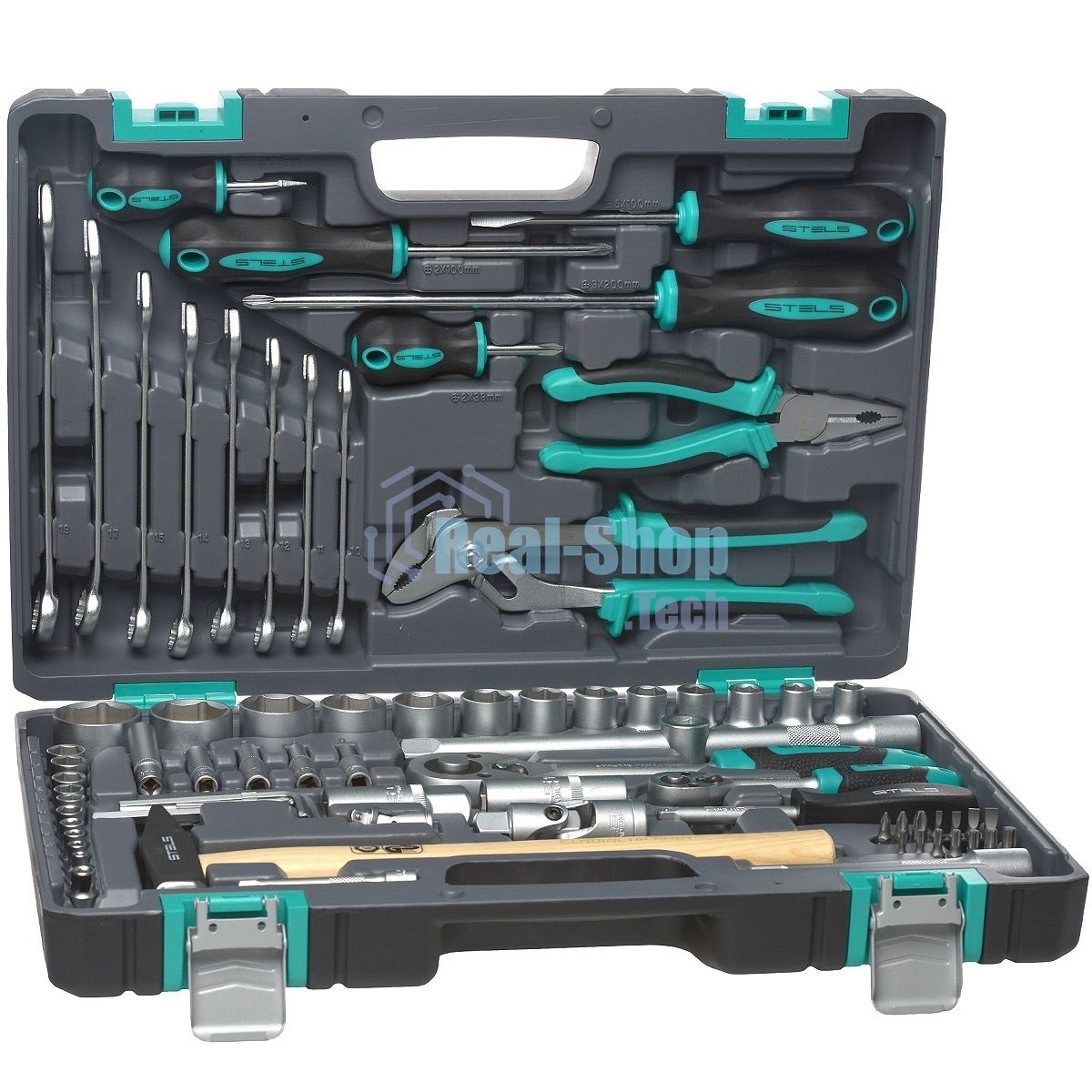 Набор инструментов STELS 141041/2'' 1/4'' CrV пластиковый кейс  76 предм.