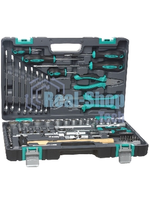 Набор инструментов STELS 141041/2'' 1/4'' CrV пластиковый кейс  76 предм.