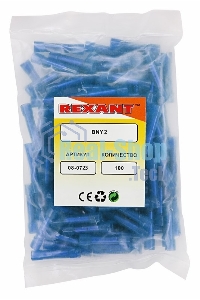 Соединительная гильза изолированная Rexant L-27.3 мм нейлон 1.5-2.5 мм² (ГСИ(н) 2.5/ГСИ-н 1,5-2,5) синяя