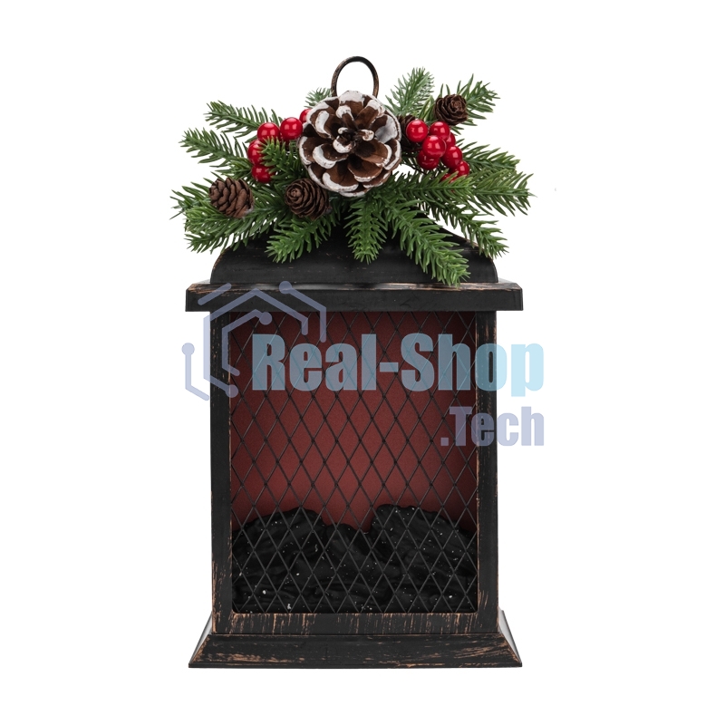 Светодиодный камин Рождество с эффектом живого огня 15х14х26см, батарейки 2хС (не в комплекте) и USB, бронзовый Neon-night