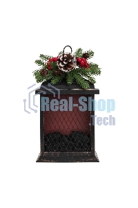 Светодиодный камин Рождество с эффектом живого огня 15х14х26см, батарейки 2хС (не в комплекте) и USB, бронзовый Neon-night