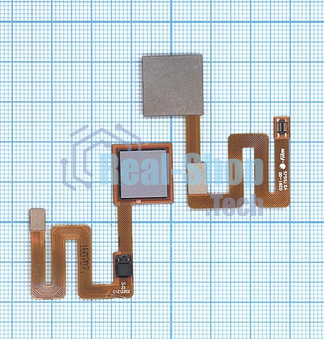 Шлейф со сканером отпечатка пальца для Xiaomi Redmi Note 4 серый