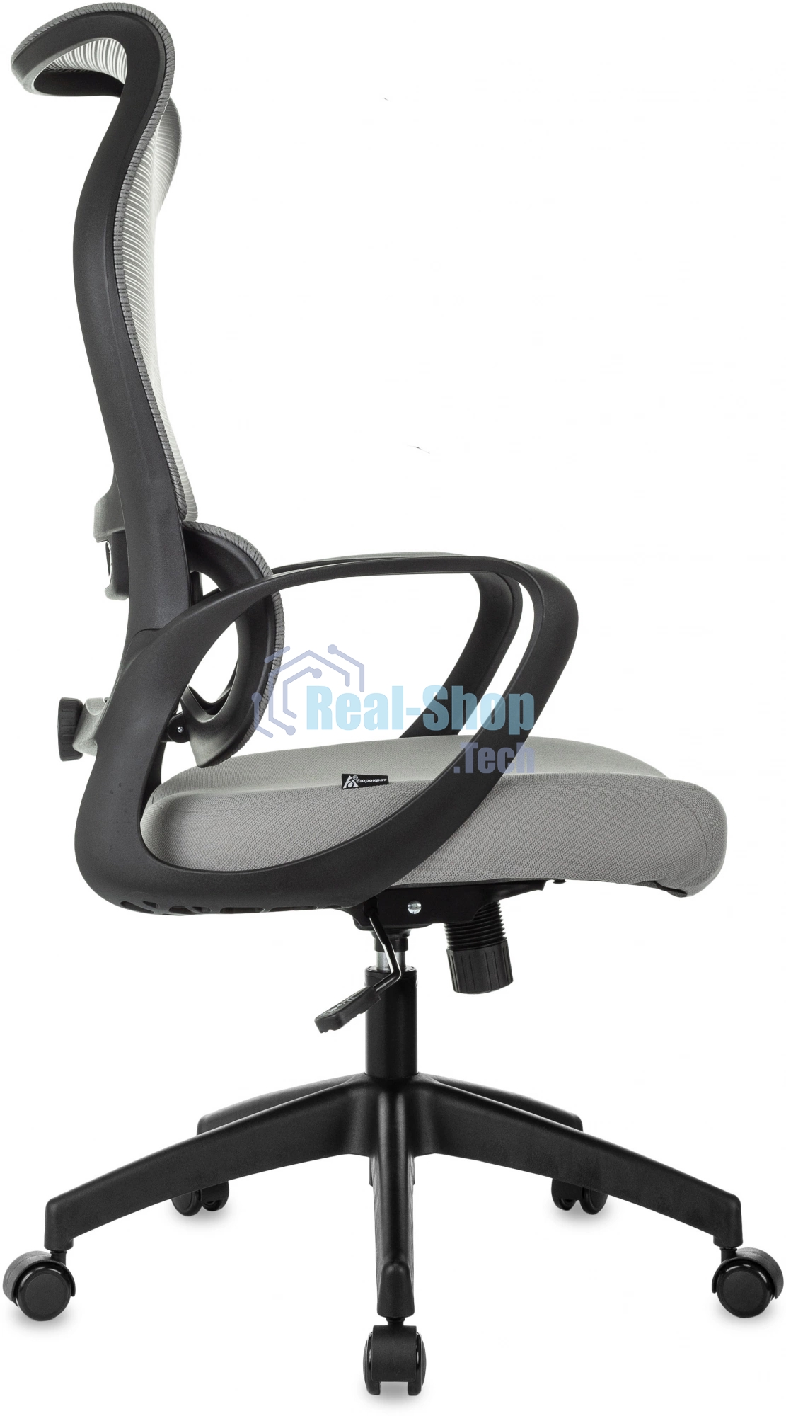 Кресло руководителя Бюрократ Sigma 2 серый, сетка/ткань, крестов. пластик
