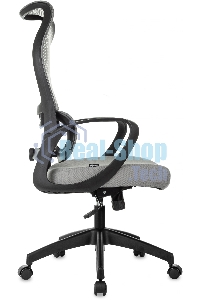 Кресло руководителя Бюрократ Sigma 2 серый, сетка/ткань, крестов. пластик