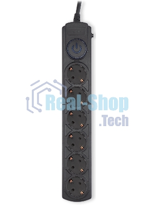 Сетевой фильтр Ippon BK-6-EU-5-16-B 5м, 6 розеток, черный, коробка