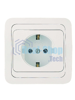 Розетка 1-м Makel СП Mimoza 16А IP20 с заземл. бел./бел.