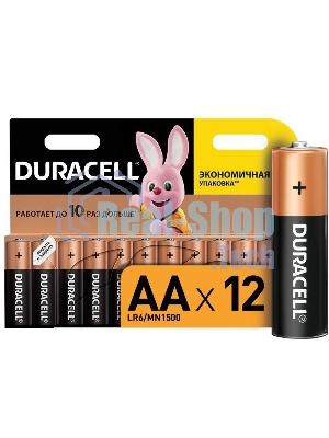 Элемент питания алкалиновый LR MN 1500/LR6 BASIC BP-12 (блист.12шт) Duracell C0037388