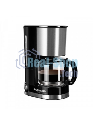 Кофеварка капельная Redmond RCM-M1507 черный/серебристый, исп. кофе - молотый, 0.6 л, 600 Вт