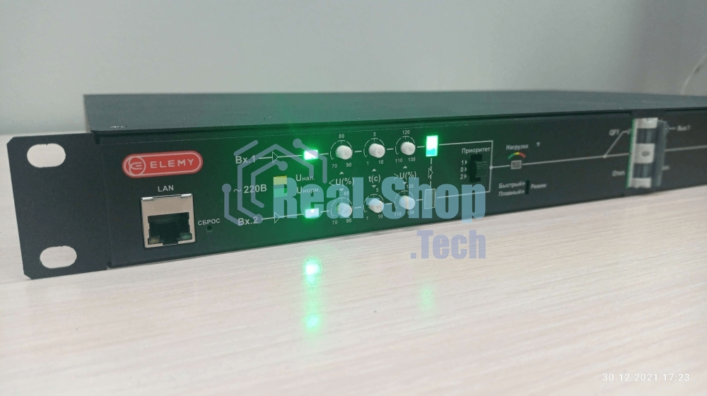 Автоматический ввод резерва Elemy ATS-1203/16/S/E/DO, 1U, 220B, 16A, Ethernet, Digital Output, in (2) C20, out (1) C19 (6) C13