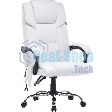 Кресло компьютерное Cactus CS-CHR-OC02M-WT белый, эко.кожа, крестов. сталь