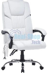 Кресло компьютерное Cactus CS-CHR-OC02M-WT белый, эко.кожа, крестов. сталь