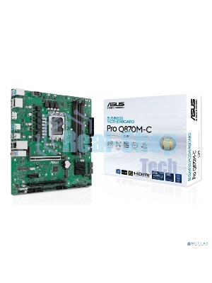 Материнская плата ASUS Pro Q870M-C-CSM, LGA1851, Intel Q870, 4xDDR5, 4xSATA, 2xM.2, 1xPCIe 5.0 x16, 1xPCIe 4.0 x4, 1xPCIe 4.0 x1, 2xDP, 1xHDMI, 1xPS/2, 1x1Gb LAN, 3xUSB-A 10Gbps, 1xUSB-A 5Gbps, 2xUSB-A 2.0, 3x3.5 мм, 7.1, mATX
