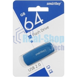 Флешка USB Smartbuy Scout Blue (SB064Gb2SCB), 64Gb, USB 2.0, R/W 15/8, синий