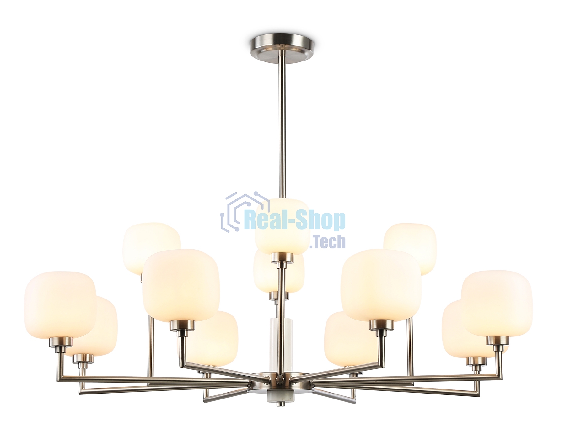 Люстра Ambrella light LH53005/12 SN/FR сатин никель/белый матовый G9*12 max 40W D910*680