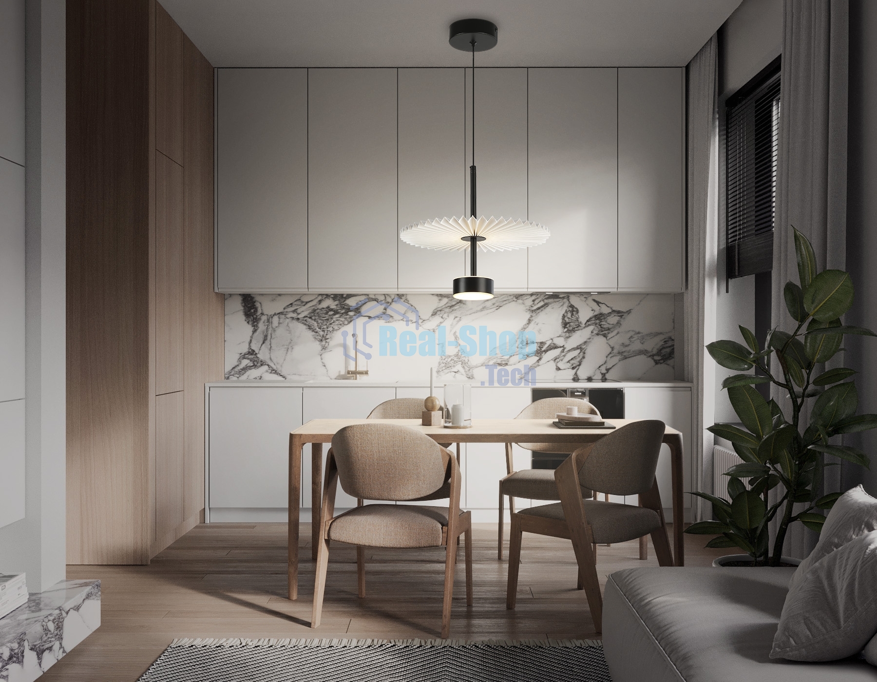 Светильник Ambrella light LH72601 BK/WH черный/белый 6W 3000K D300*260-1770