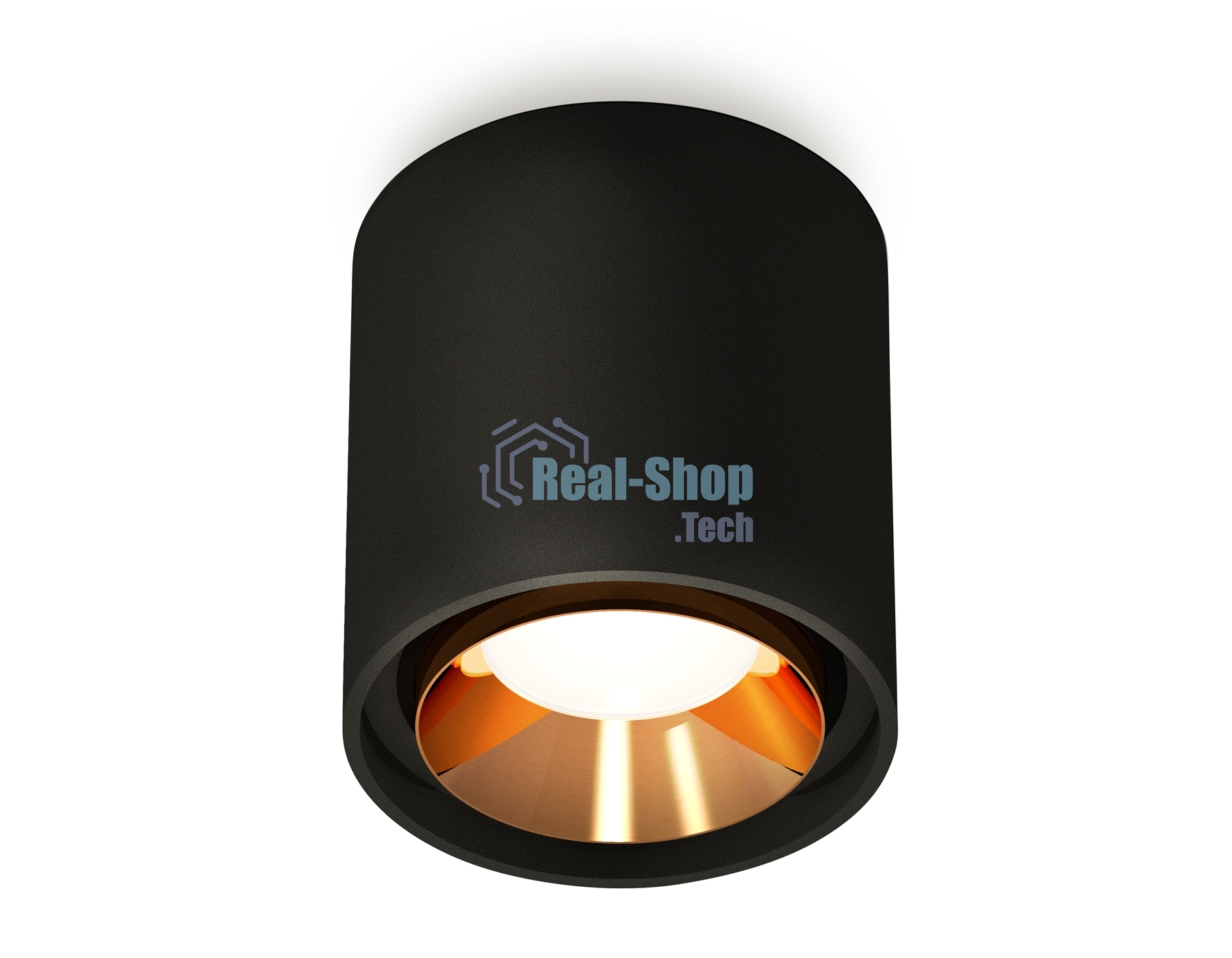 Светильник Ambrella Light XS7723004 SBK/PYG черный песок/золото желтое полированное MR16 GU5.3 (C7723, N7034)