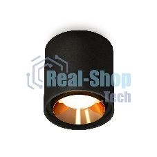 Светильник Ambrella Light XS7723004 SBK/PYG черный песок/золото желтое полированное MR16 GU5.3 (C7723, N7034)