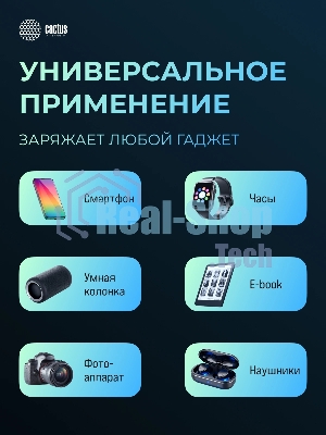Портативный аккумулятор Cactus CS-PBFSFA-20000 20000mAh 4.5A 2xUSB-A/USB-C серый