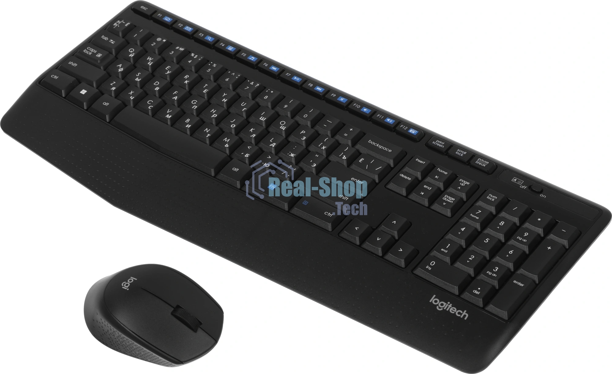 Комплект клавиатура+мышь Logitech MK345 беспроводной, USB, 1000 DPI, чёрный/серый