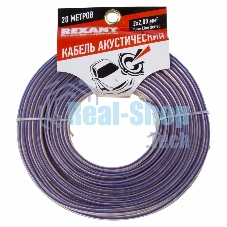 Кабель акустический Rexant 2х2,00 мм², прозрачный BLUELINE, мини-бухта 20 м