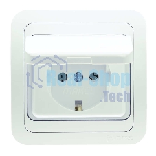 Розетка 1-м Makel СП Mimoza 16А IP20 с защ. крышкой бел./бел.