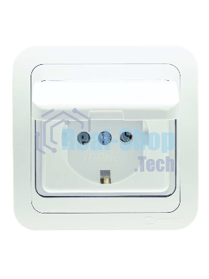 Розетка 1-м Makel СП Mimoza 16А IP20 с защ. крышкой бел./бел.