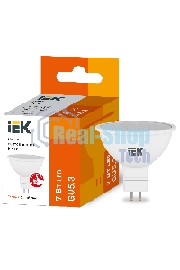 Лампа cветодиодная Iek LLE-MR16-7-230-30-GU5 ECO MR16 софит 7Вт 230В 3000К GU5.3