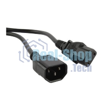 Кабель Hyperline PWC-IEC13-IEC14-1.0-BK Кабель питания монитор-компьютер IEC 320 C13 - IEC 320 C14 (3x0.75), 1 м