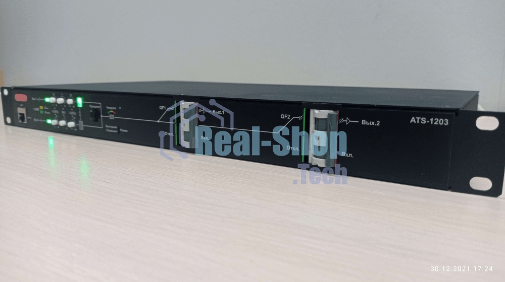 Автоматический ввод резерва Elemy ATS-1203/16/S/E/DO, 1U, 220B, 16A, Ethernet, Digital Output, in (2) C20, out (1) C19 (6) C13