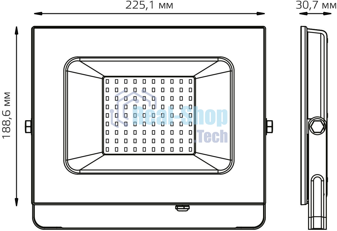 Прожектор светодиодный Gauss Elementary 70W 7175lm 4000К 175-265V IP65 черный LED