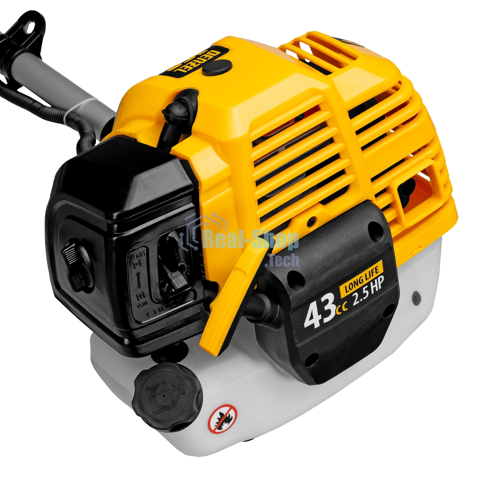 Триммер бензиновый Denzel DT 43S 43см3 2.5 лс. разъемная штанга состоит из 2 частей