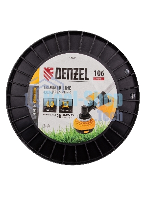 Леска для триммера Denzel двухкомпонентная витой квадрат, 4,0мм х 106м, на DIN катушке EXTRA CORD