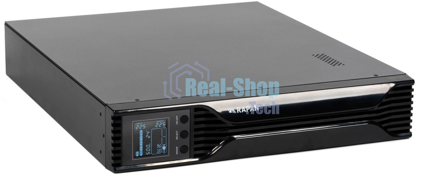 Источник бесперебойного питания ИБП Бастион RAPAN-UPS 2000 RACK+4x9Ah (1400 Вт, Line-interactive, встроенные АКБ 4 шт.x 9Ah) 8959