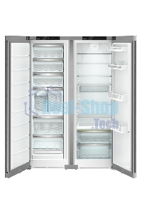 Холодильник Liebherr Комбинация XRFsf 5245-22 001(SFNsfd 5247-22 001 + SRBsfc 5220-22 001) серебристый двухкамерный 377/262л морозилка сбоку, Side by Side