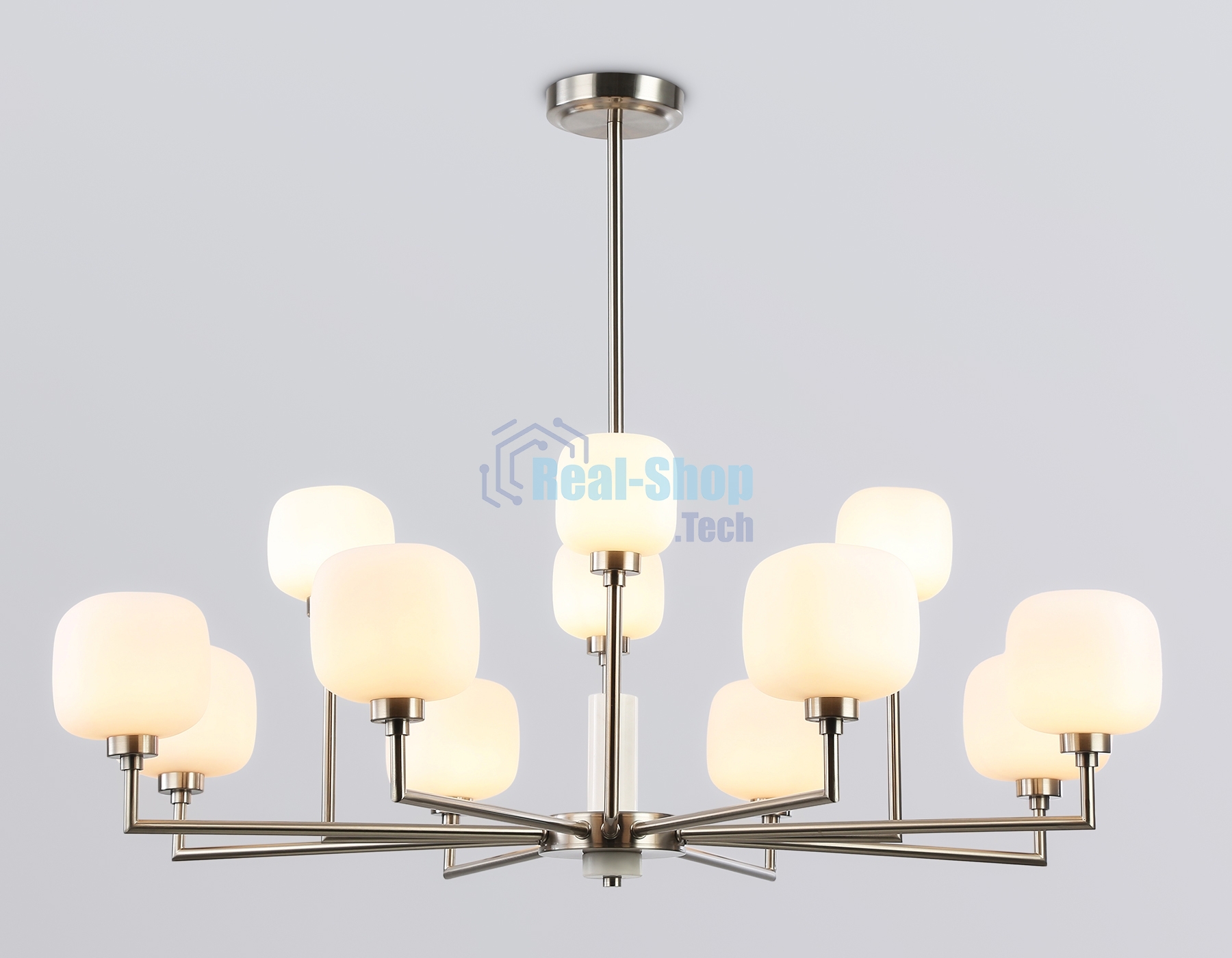 Люстра Ambrella light LH53005/12 SN/FR сатин никель/белый матовый G9*12 max 40W D910*680