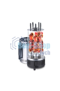 Шашлычница электрическая Centek CT-1460 1000Вт, Кварц нагр, Рецепты, 5 шамп (310мм), вращ 12раз/мин+ колба!