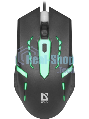 Мышь проводная Defender Hit MB-601 черный, 1200 dpi, USB, кнопки - 4