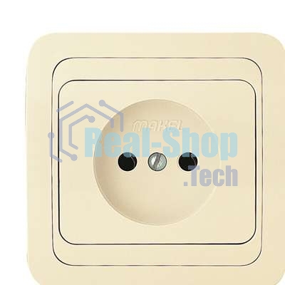 Розетка 1-м Makel СП Mimoza 16А IP20 без заземл. крем/крем