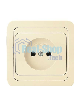 Розетка 1-м Makel СП Mimoza 16А IP20 без заземл. крем/крем