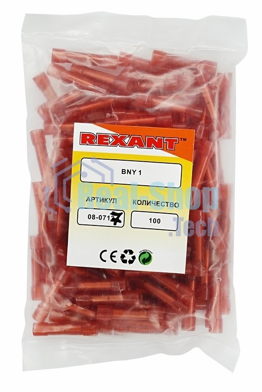 Соединительная гильза изолированная Rexant L-27.3 мм нейлон 0.5-1.5 мм² (ГСИ(н) 1.5/ГСИ-н 0,5-1,5) красная