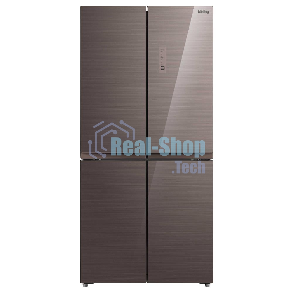 Холодильник Korting KNFM 81787 GM коричневый трехкамерный 303/153л морозилка сбоку, No Frost, Side by Side