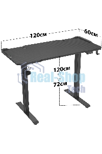 Стол игровой Cactus CS-ED-GbK столешница МДФ карбон, каркас черный