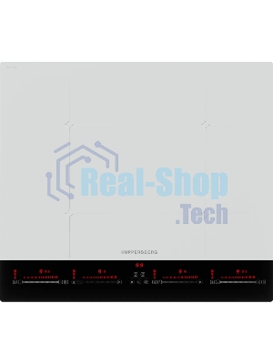 Варочная поверхность Kuppersberg ICI 622 W, индукция, High-Tech, прямой край, 9 уровней мощности, бустер, Stop and Go, Flexi-zone, автоматическое отключение, таймер, авто программы, индикатор остаточного тепла, сенсорное управление, цвет белый